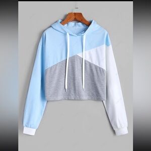 NWOT Colorblock Cropped Hoodie
